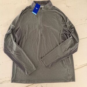 Mizuno Mens Performance Shade Long Sleeve 1/4 Zip Shirt Gray XXL 2XL